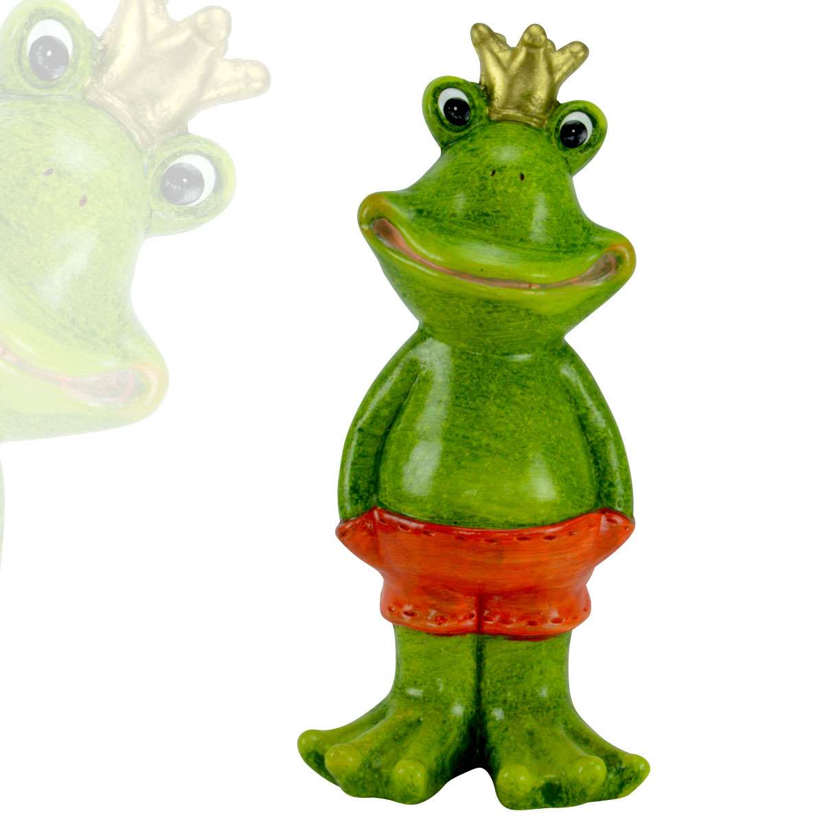 Gartenfigur Froschkönig Frosch Gartendekoration Deko TeichFigur
