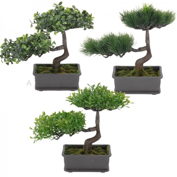 Bonsai-Baum im Topf Kunstpflanze Dekopflanze Kunstbaum künstlicher Baum NEU