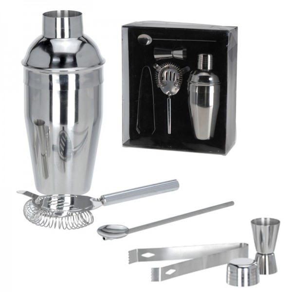 5-teiliges Edelstahl Cocktail Shaker Set Mixer Barset Bar Handshaker Partyset