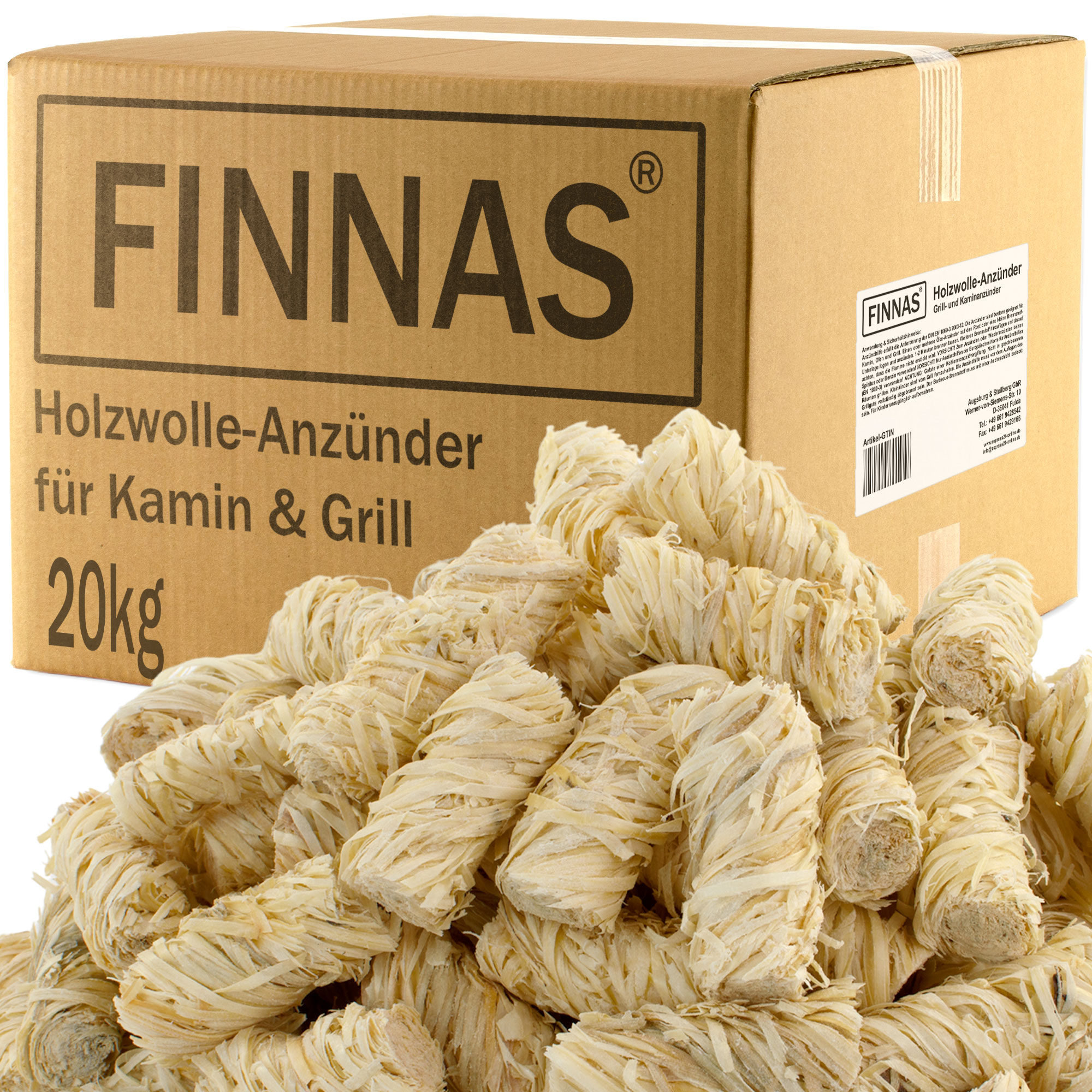 FABRIEKSUITVERKOOP Anzündwolle Kaminanzünder 10 Kg - Plant-based Aanmaakwol Made In Germany