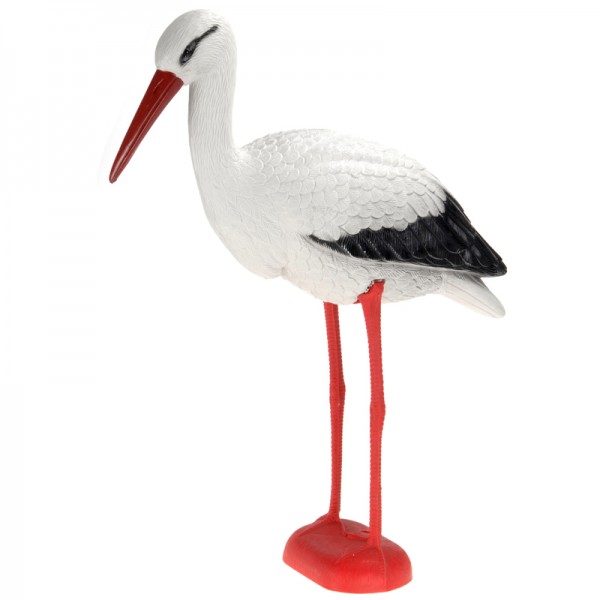 Gartenfigur Storch 78cm Fischreiher XL wetterfest Teichfigur Deko Gartendeko